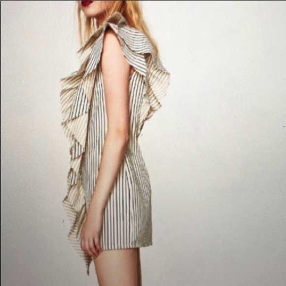 Zara Dress | Trafaluc Denim | One-shoulder Dress - Picture 3 of 6